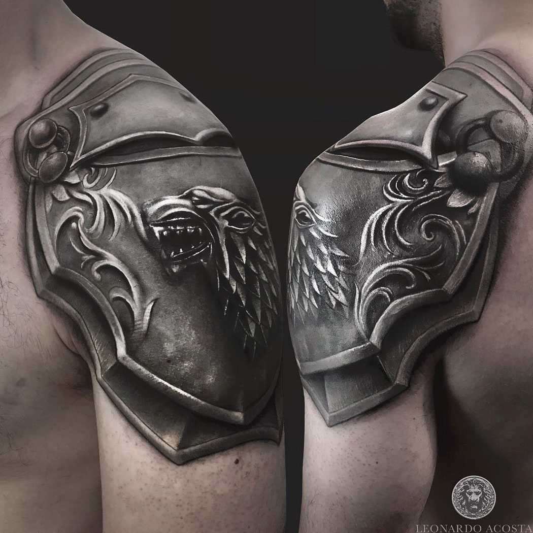 House Of Stark Shoulder Armour Game Of Thrones Best Tattoo Design in measurements 1050 X 1050