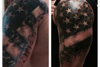 Image Result For Black And White American Flag Shoulder Tattoo with size 1200 X 1200