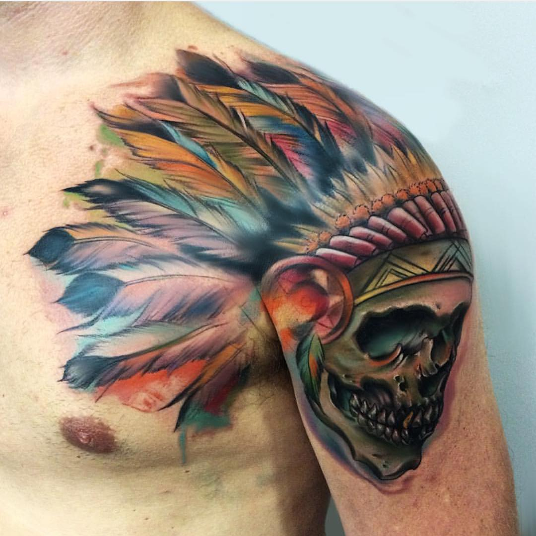 Indian Skull Tattoo On Shoulder Best Tattoo Ideas Gallery for measurements 1080 X 1080