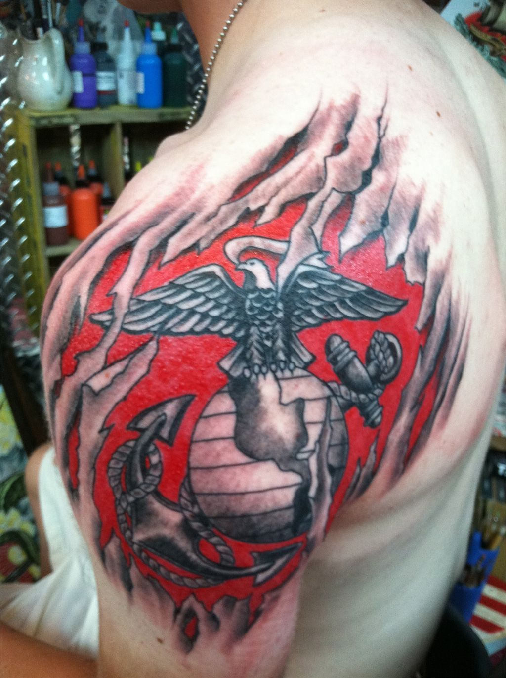 Insane Usmc Tattoo Tattoos Marine Corps Tattoos Military pertaining to size 1024 X 1371