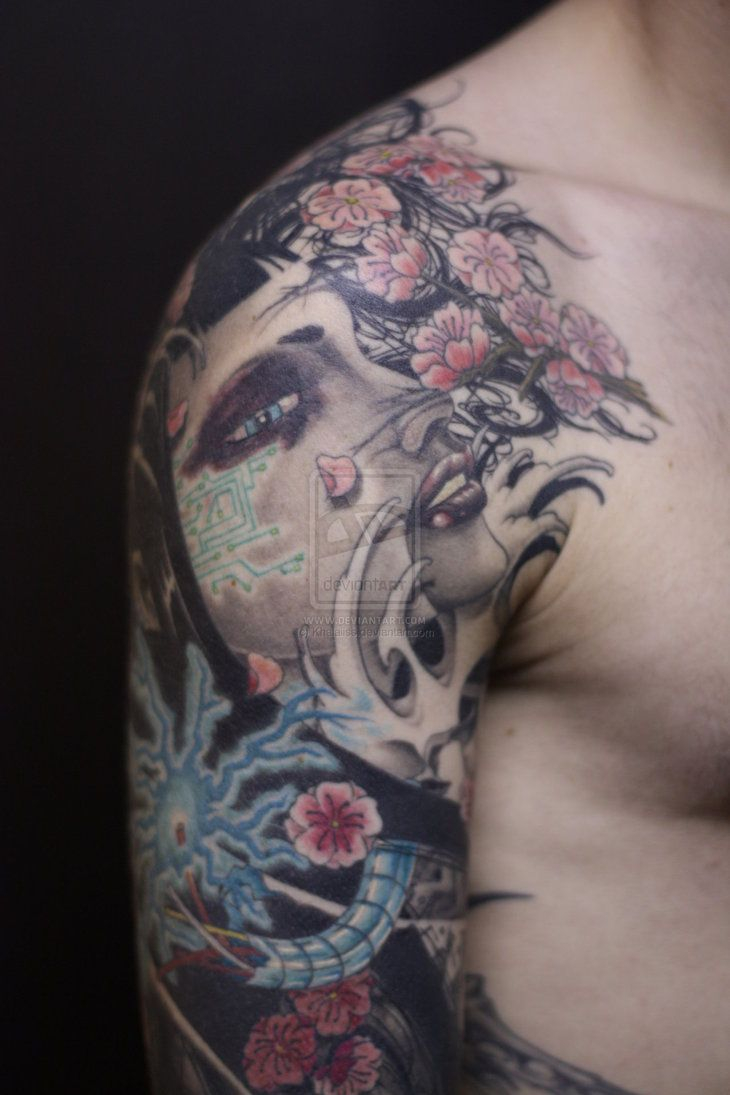 Japanese Art Tattoo Shoulder Tattoo Japanese Art Flower Oni for measurements 730 X 1095
