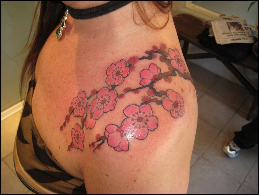 Japanese Cherry Blossom Shoulder Tattoos Meaning And Designstattoo inside measurements 1030 X 774