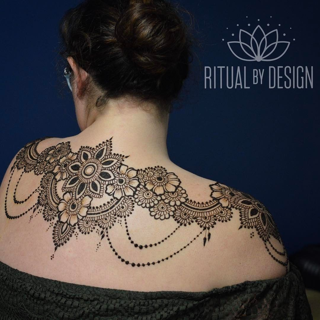 Jewelled Henna Tattoo Across Top Of Shoulder Favorite Tattoos inside sizing 1080 X 1080
