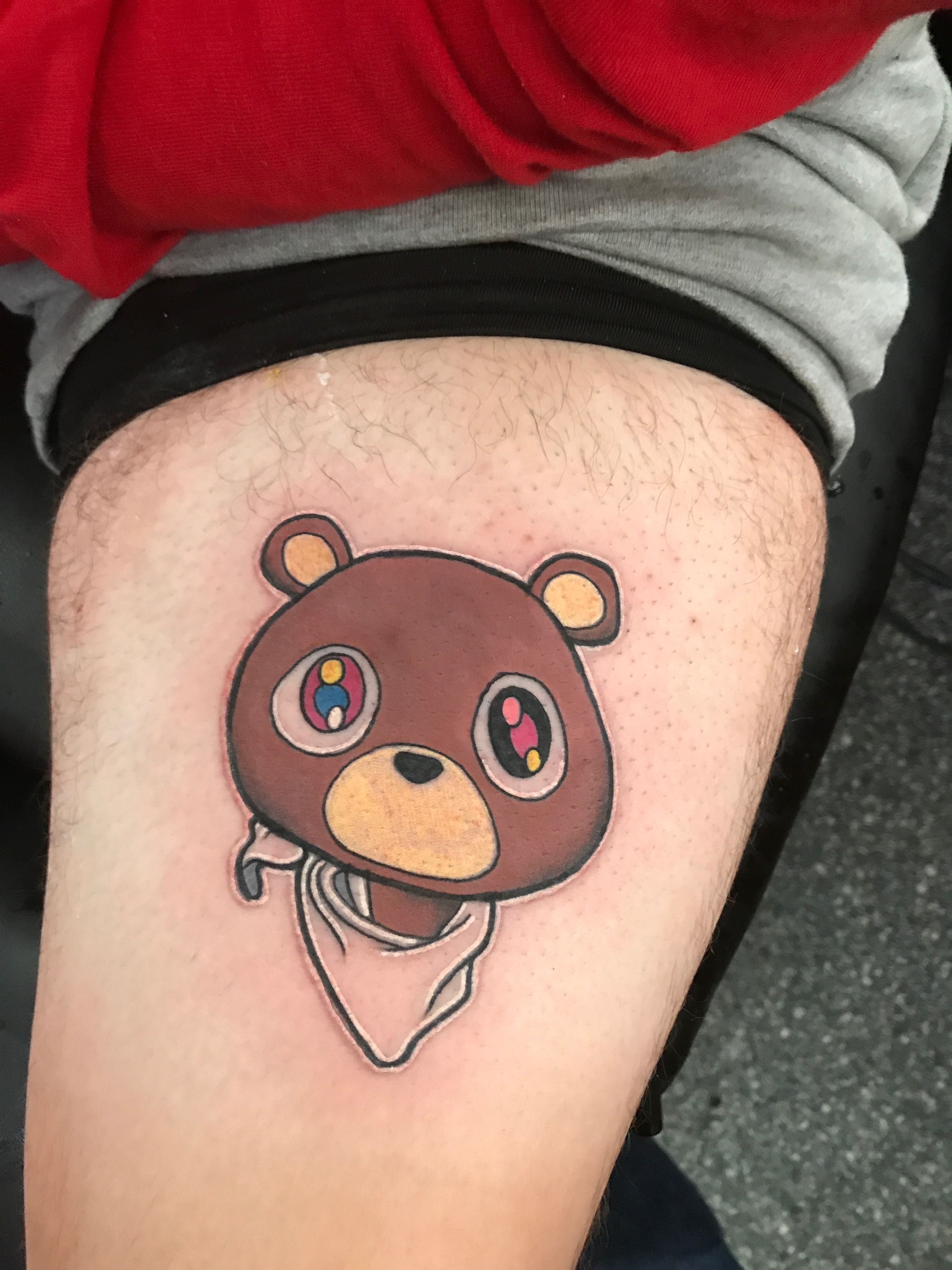 Kayne West Teddy Bear Tattoo Cartoon Characters Teddy Bear in size 3024 X 4032