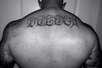 Last Name Across Shoulder Blades Tattoos Tattoo Ideas Tattoos inside size 1136 X 852