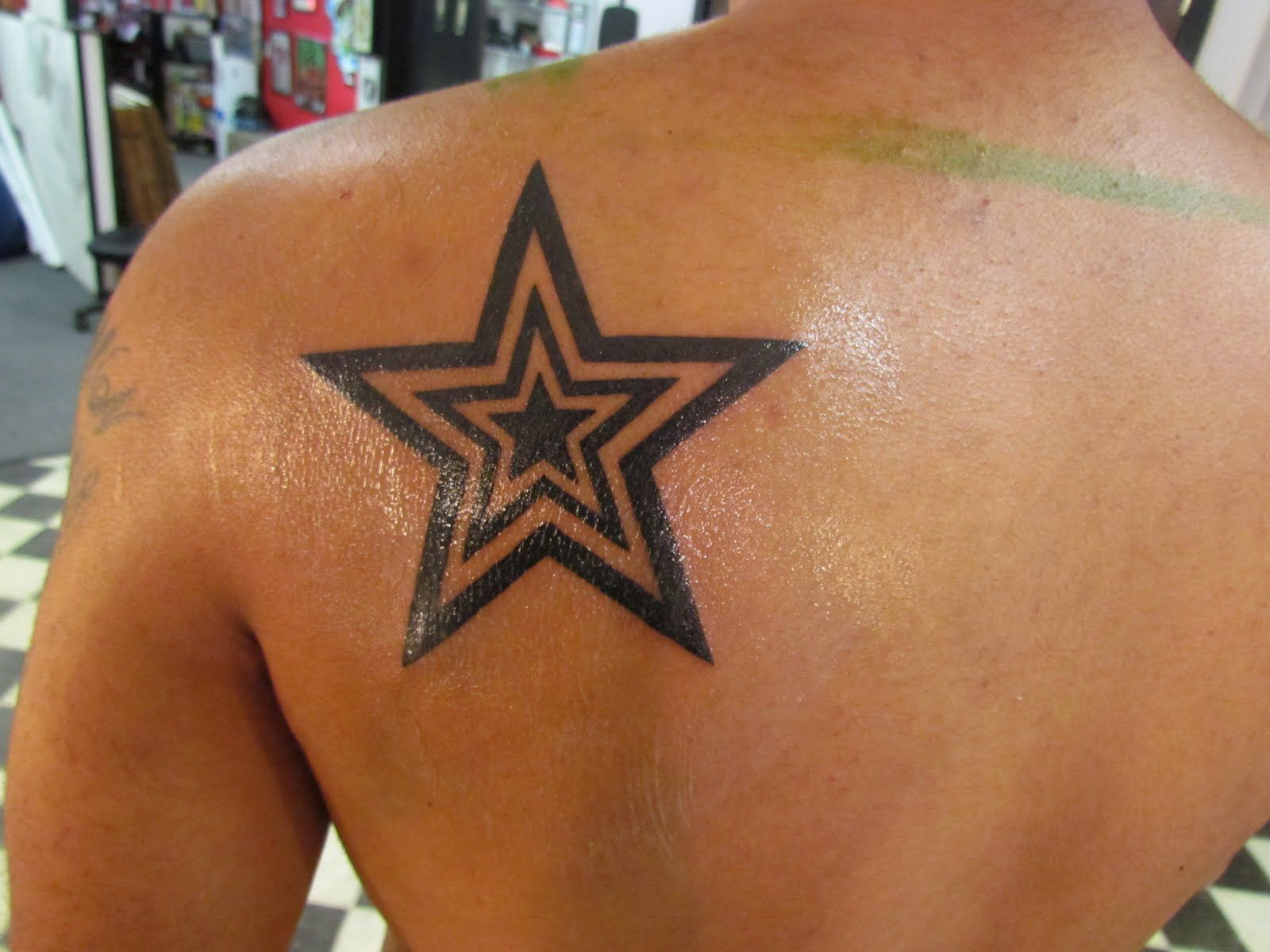 Left Back Shoulder Star Tattoo Skin Art Star Tattoos Star intended for size 1600 X 1200