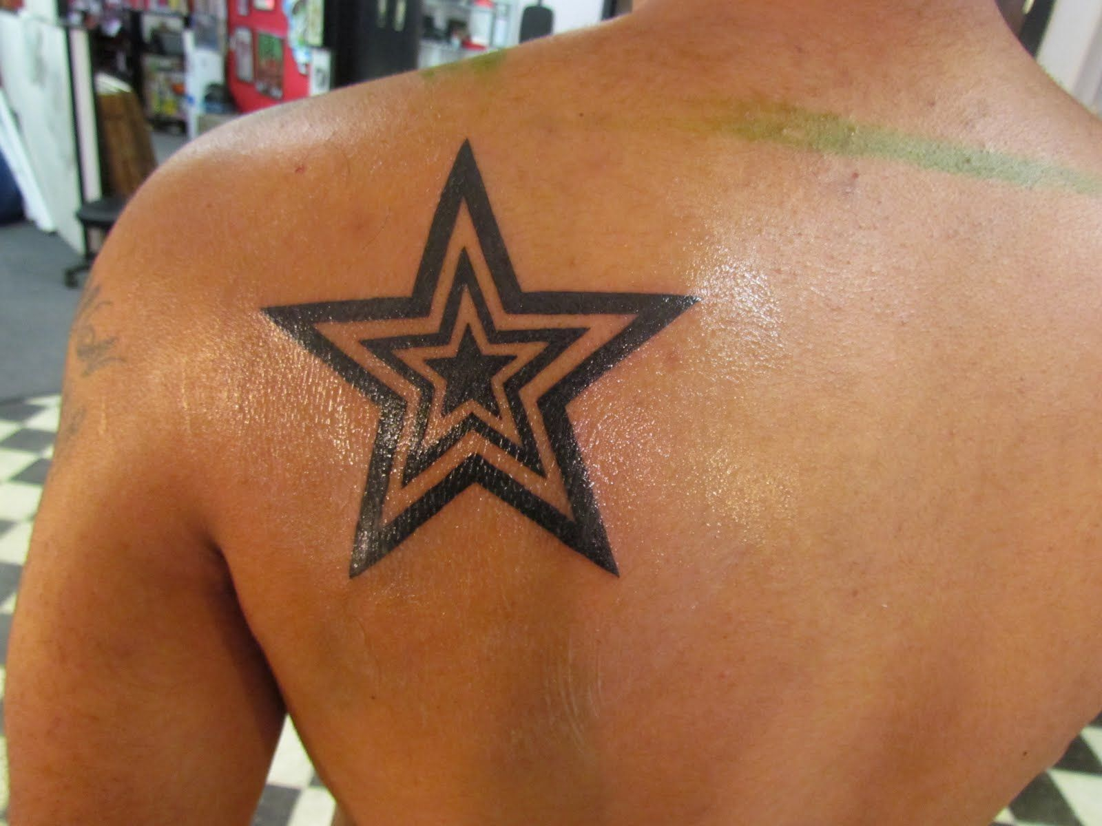 Left Back Shoulder Star Tattoo Skin Art Star Tattoos Star with regard to dimensions 1600 X 1200