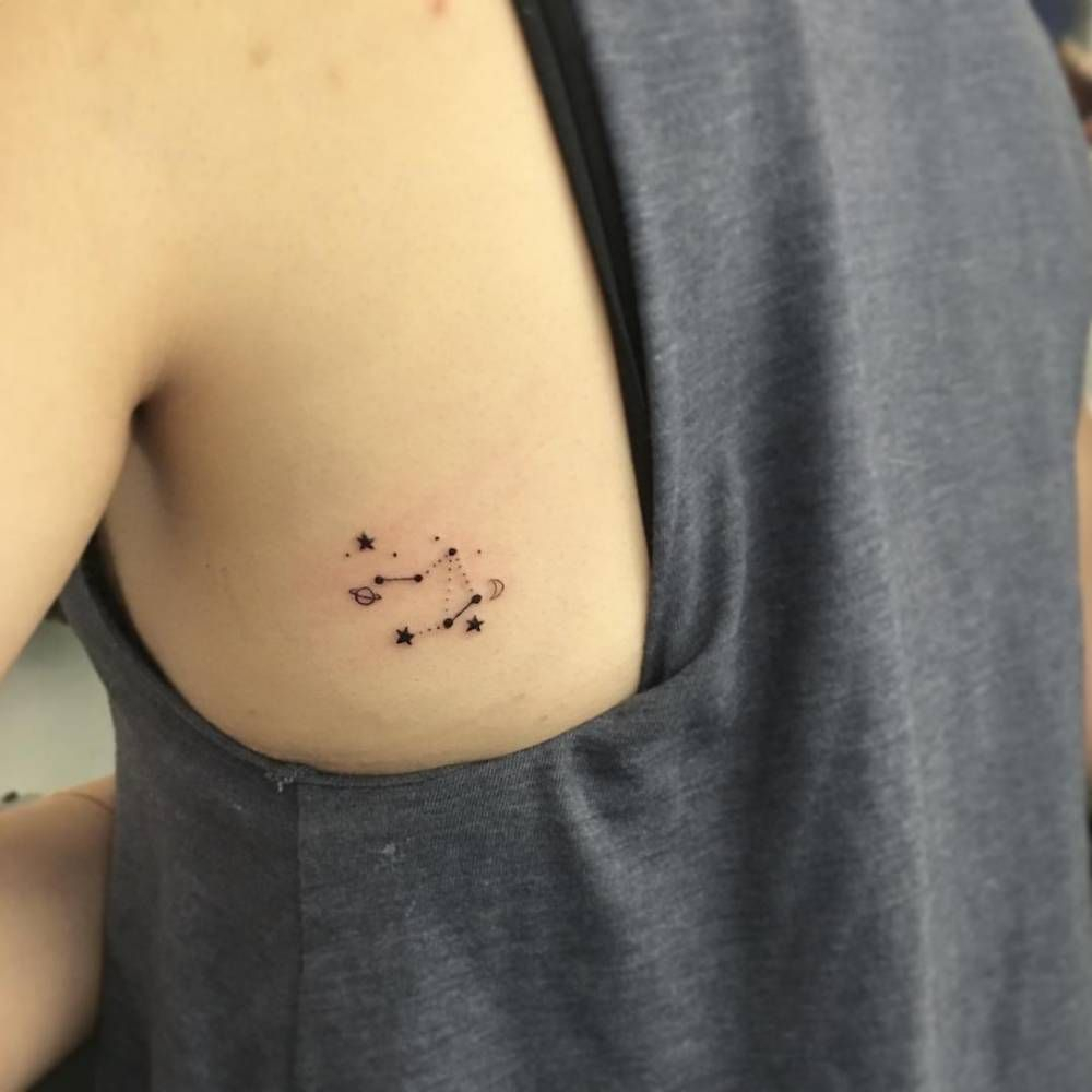 Libra Constellation Tattoo On The Left Side Shoulder Blade inside size 1000 X 1000