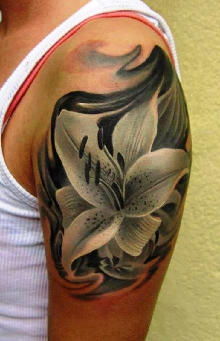 Lily Tattoo For Guys Tattoos Flower Tattoo Shoulder Picture within dimensions 736 X 1141
