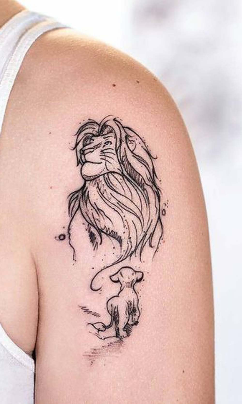 Lion King Simba Mufasa Arm Shoulder Tattoo Ideas For Women Ideas with size 1000 X 1669