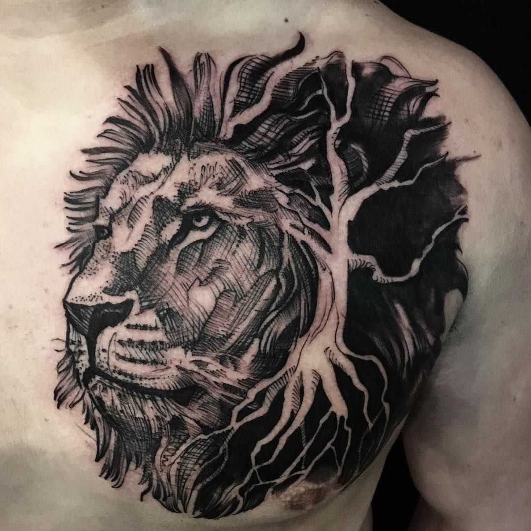 Lion Tattoo Memorial Tattoo Lion Chest Tattoo Lion Tattoo Lion inside proportions 1080 X 1080