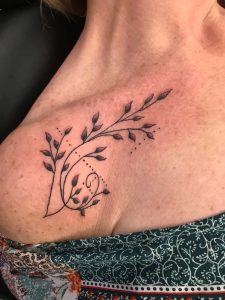 Little Leafy Filigree Lady Women Shoulder Chest Tattoo Hello Kitty inside size 3024 X 4032