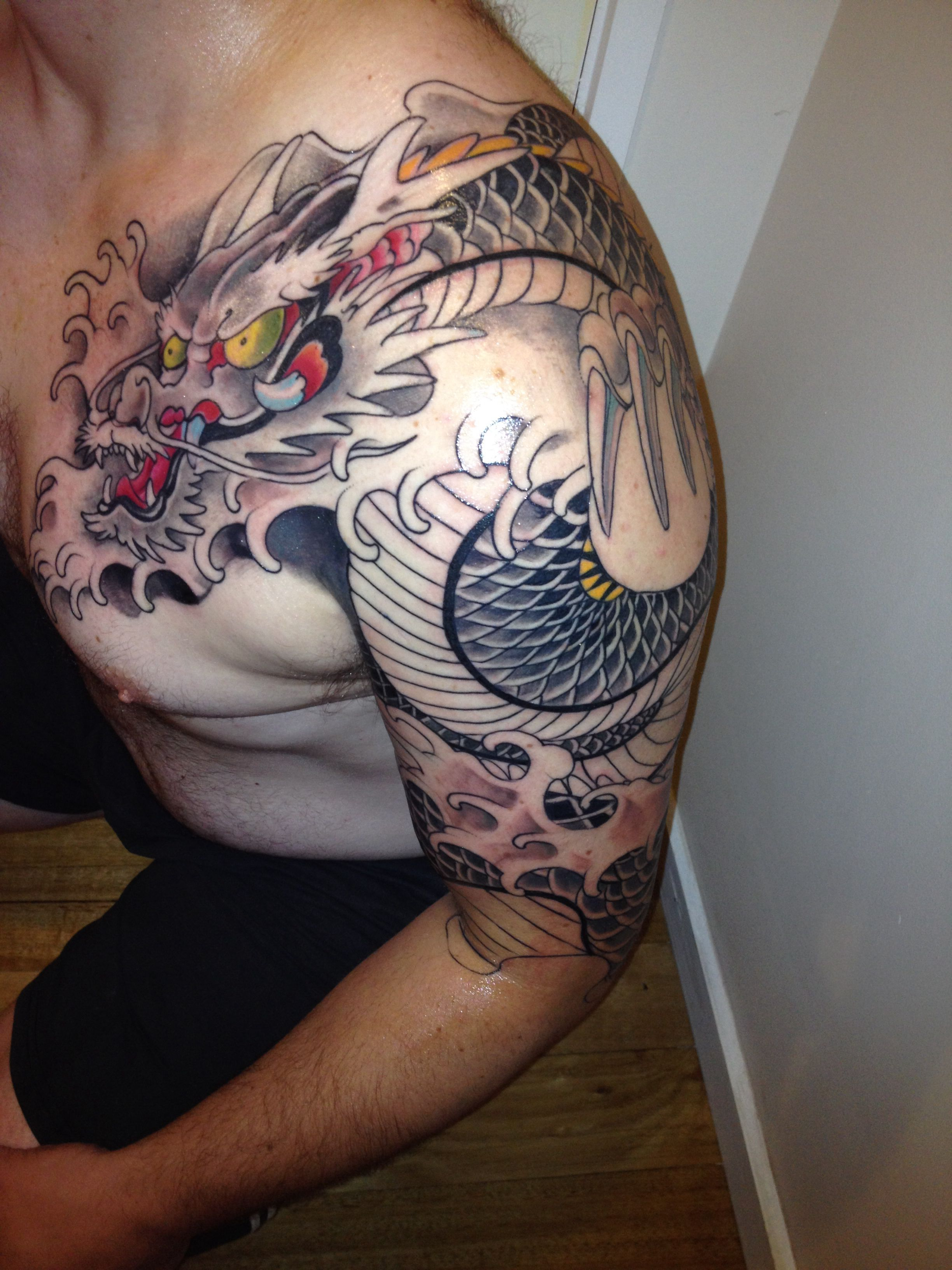 Mine 2nd Session Dragon Tattoo Arm And Shoulder Tattoo Dragon in sizing 2448 X 3264