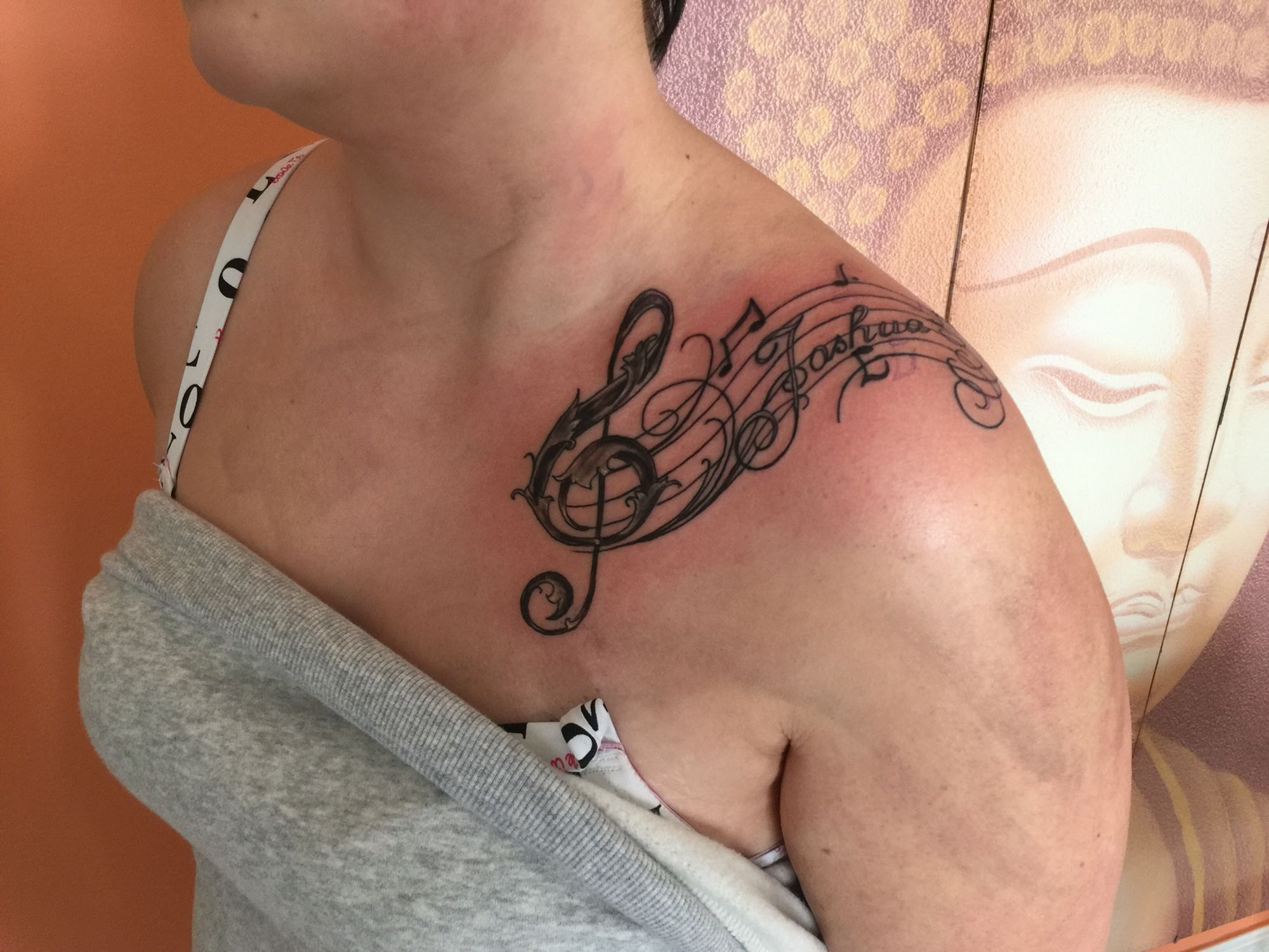 Musical Shoulder Tattoo With Natural Body Flow Tattoos Shoulder with dimensions 2000 X 1500