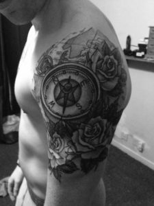 My New Quarter Sleeve Rose And Compass Tattoo Ross Nagle All throughout size 960 X 1280