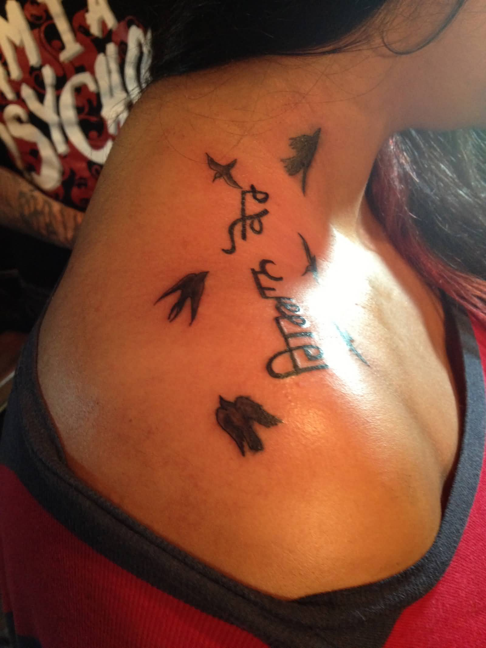 Name In Punjabi Font With Birds Tattoo On Right Upper Shoulder intended for size 1600 X 2133