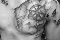 Nautical Chart Compass Rose Chestshoulder Piece Tattoo Alaska for dimensions 852 X 1136