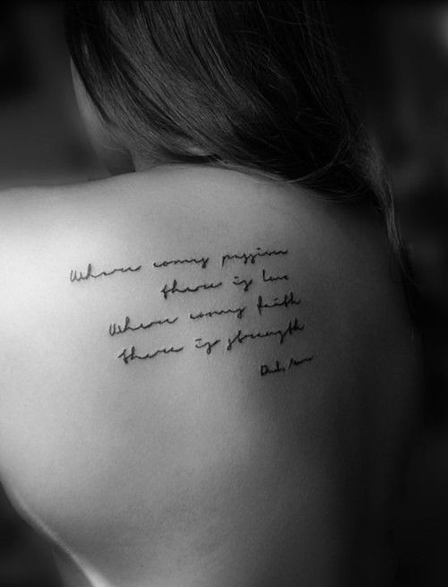 Nice Back Shoulder Quotes Tattoo For Women Tattoos Tattoos regarding dimensions 500 X 655