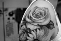 Nice Black And White Flowers Tattoos On Shoulder Tats Sunflower regarding sizing 2848 X 4272
