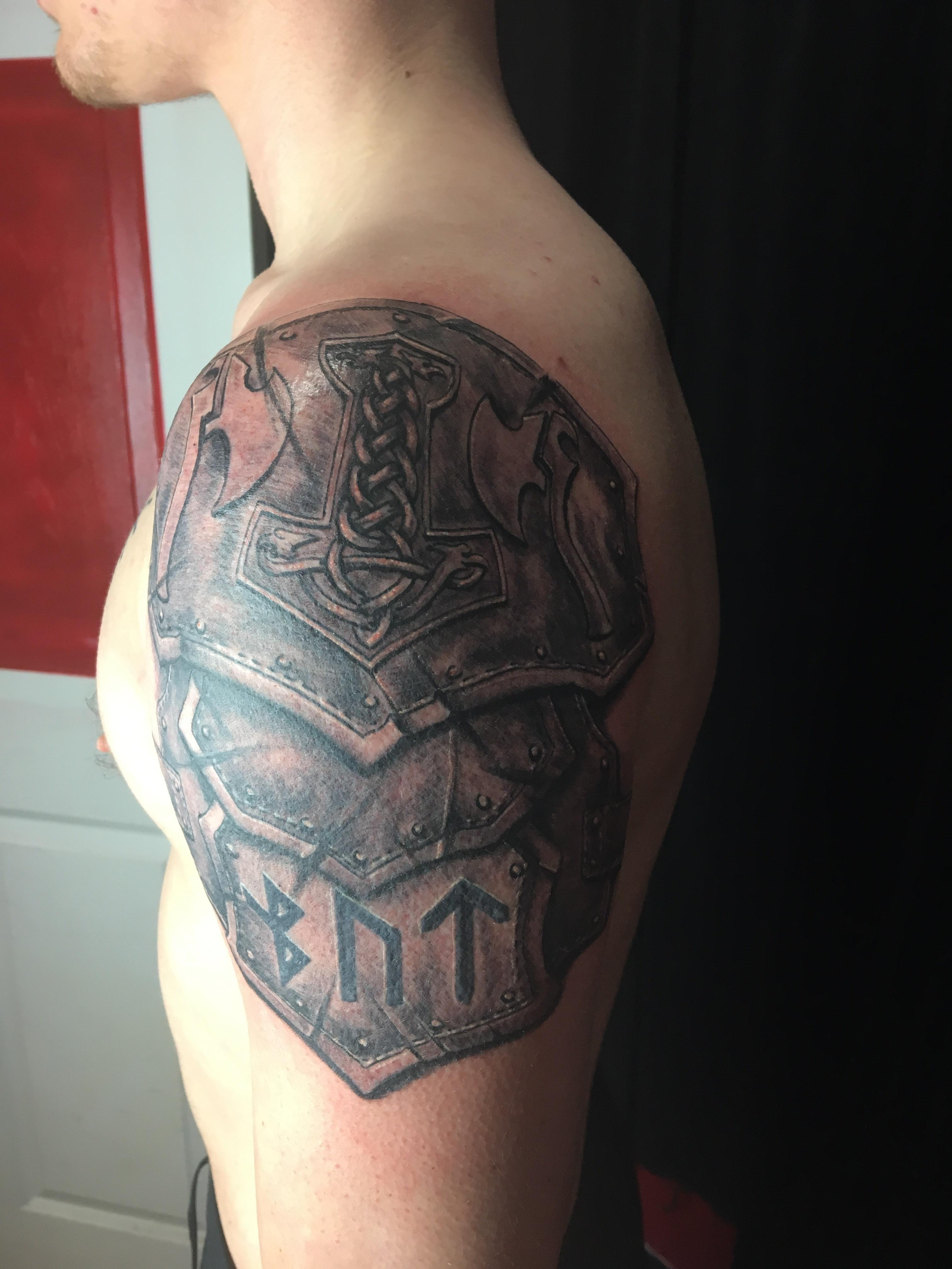 Nordic Plate Armor Done Paul Olde School Tattoo In Marietta Ga pertaining to dimensions 3024 X 4032