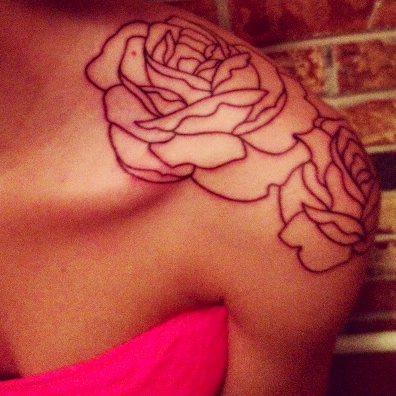 Outline Rose Shoulder Tattoo Shoulder Tat Tattoos Shoulder for measurements 1280 X 1280