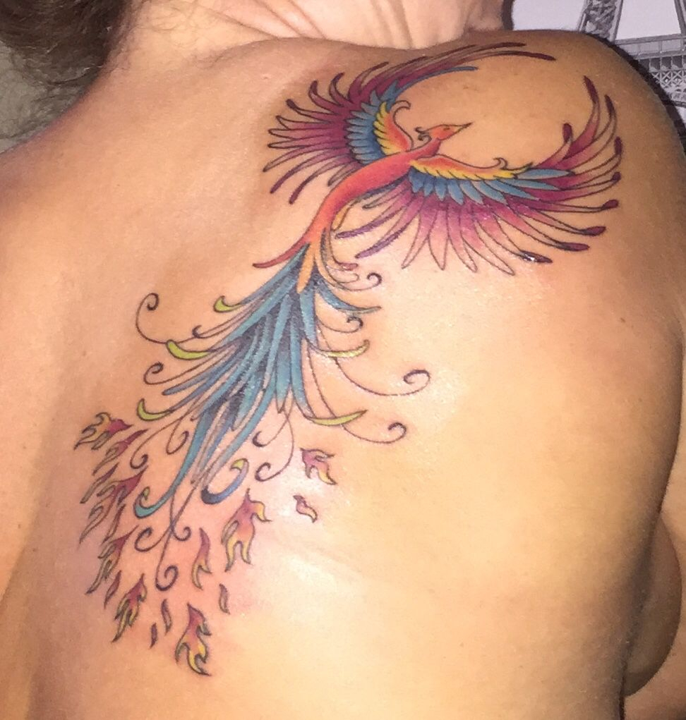 Phoenix Tattoo Colorful And Feminine Tattoos Tattoos Feather for proportions 972 X 1021