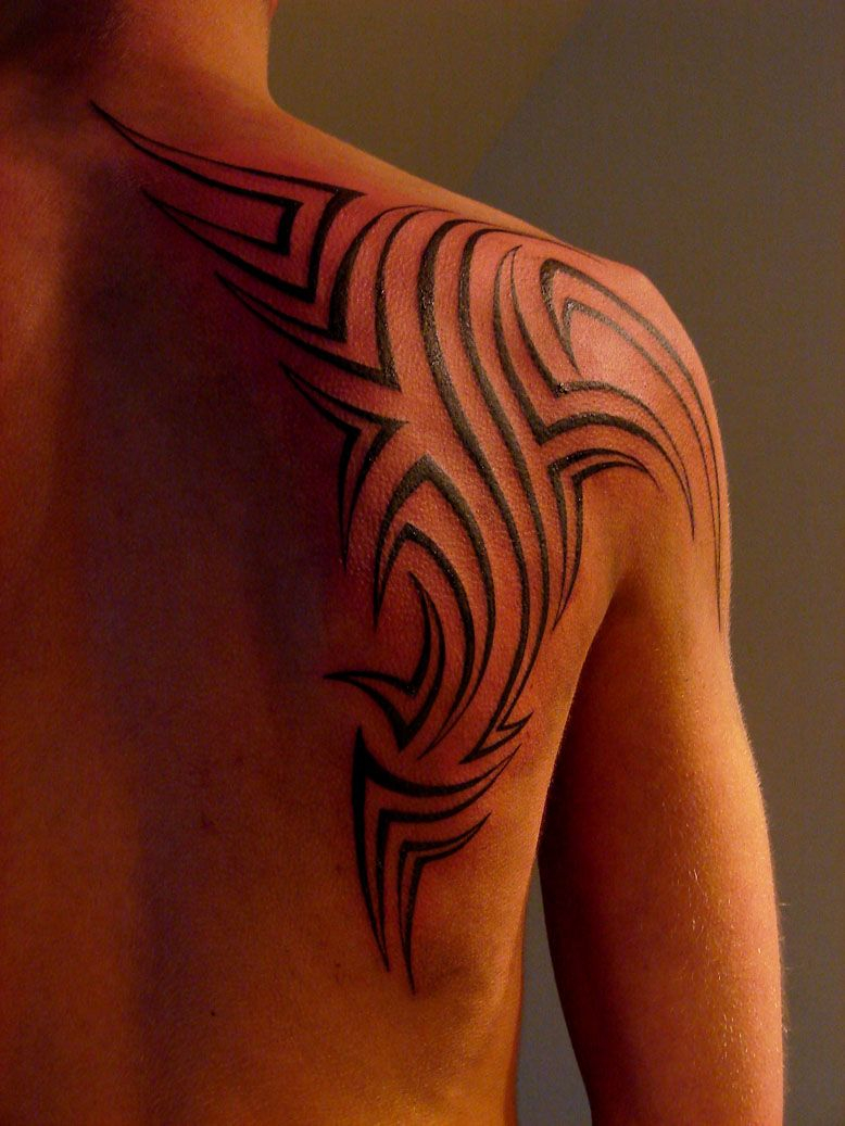 Pics For Shoulder Blade Tattoo Men Art Tribal Tattoos Tribal for sizing 778 X 1037