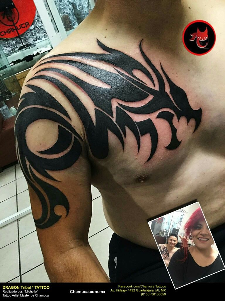 Pin Jason Kindler On Cool Tats Tribal Tattoos Tribal Dragon with size 768 X 1024