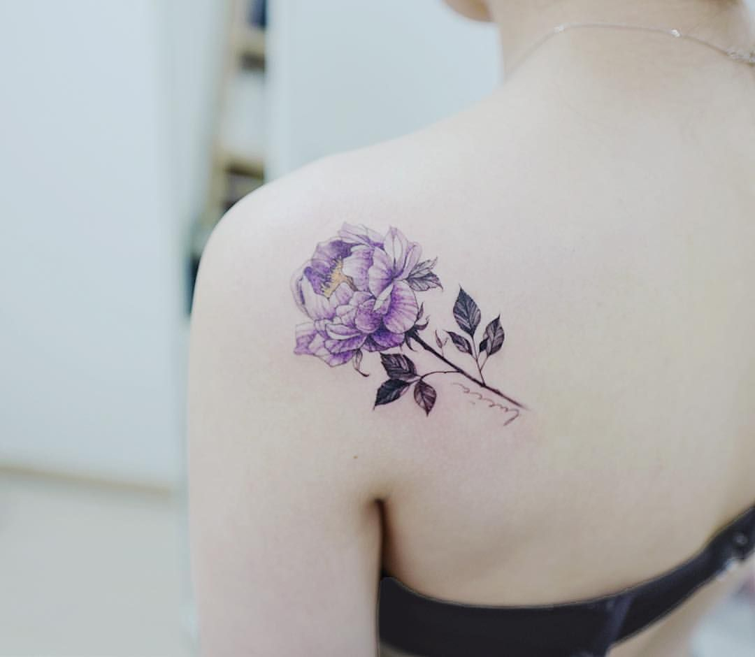 Pin Raz Shain On Flowers Tattoos Purple Tattoos Purple Flower regarding dimensions 1080 X 940