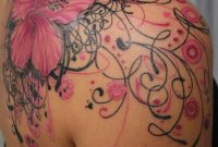 Pink Lily Flower Tattoo On Right Back Shoulder Tattoo Feminine for sizing 1600 X 1873