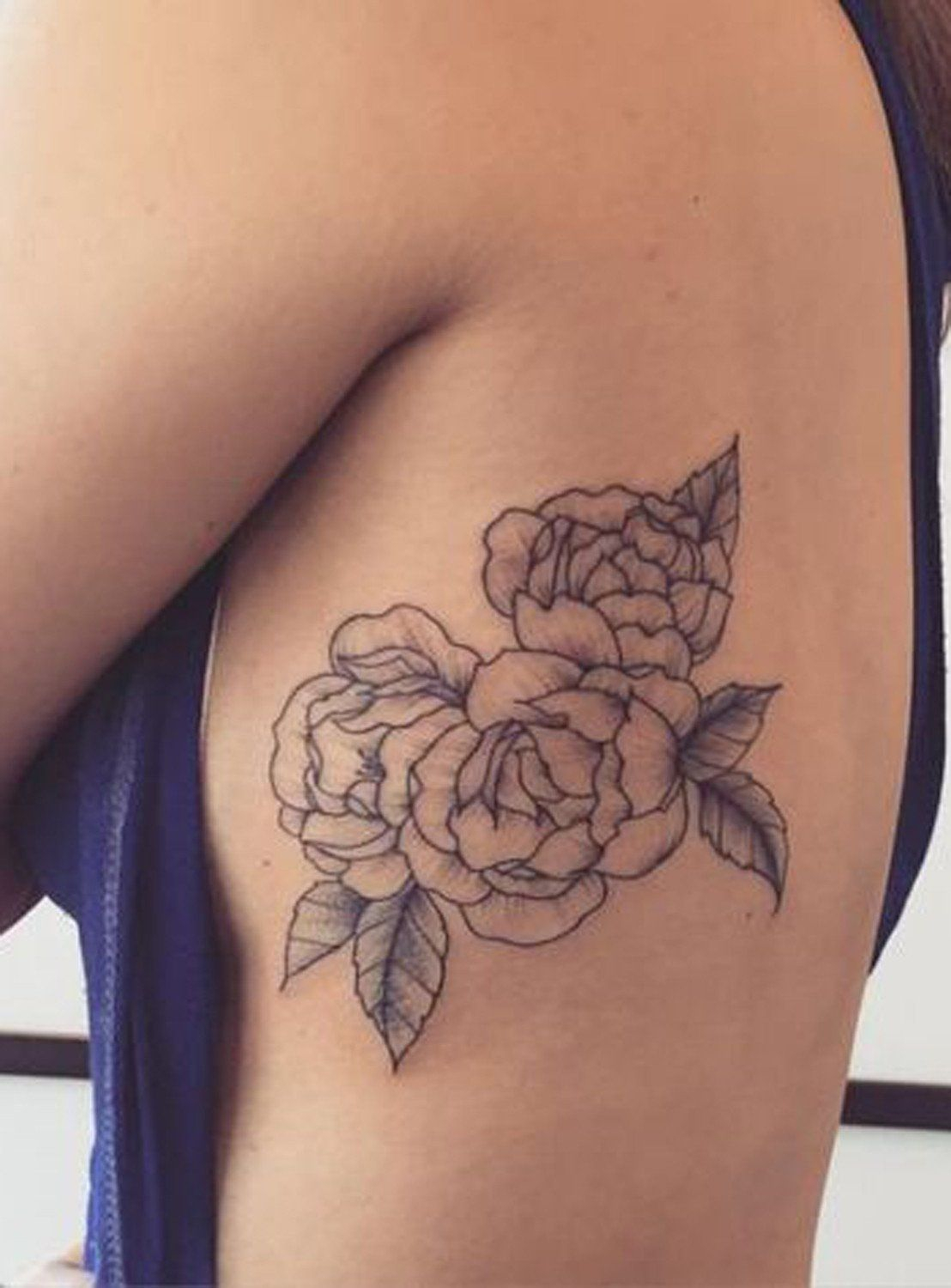 Placement Black Rose Rib Tattoo Ideas Mybodiart Tats regarding size 1108 X 1500