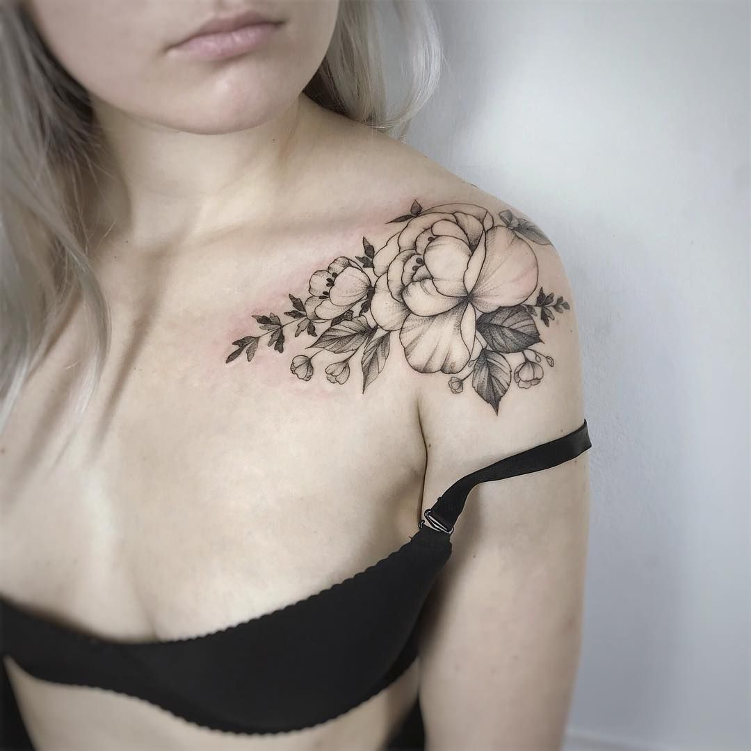 Placement Shoulder Tattoos Tattoos Rose Tattoos Botanical Tattoo pertaining to proportions 1080 X 1080