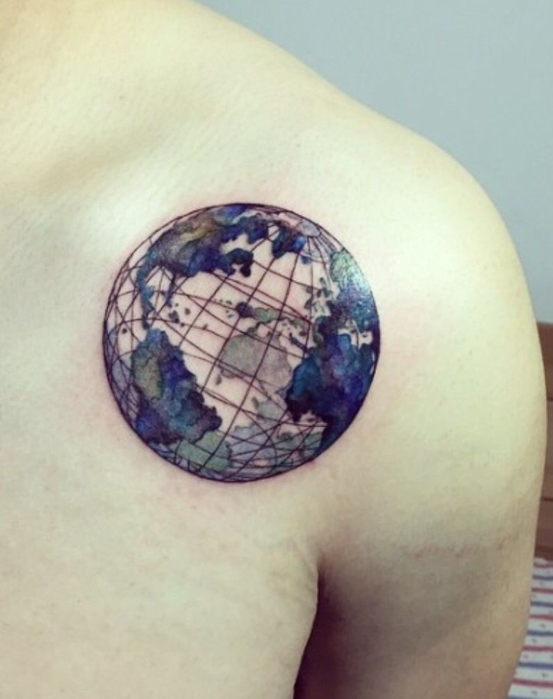 Planet Earth Tattoo Tatoo Globe throughout measurements 796 X 1006