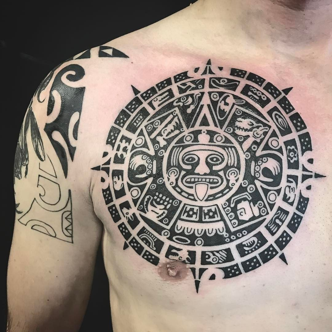 Polynesian Chest Piece Part Of Mayan Calendar Tattoo regarding dimensions 1080 X 1080