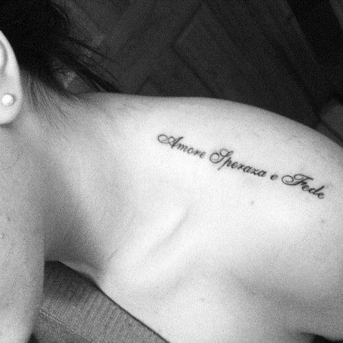 Quotes Tattoo On Right Shulder For Women Collar Bone Tattoos intended for measurements 500 X 500