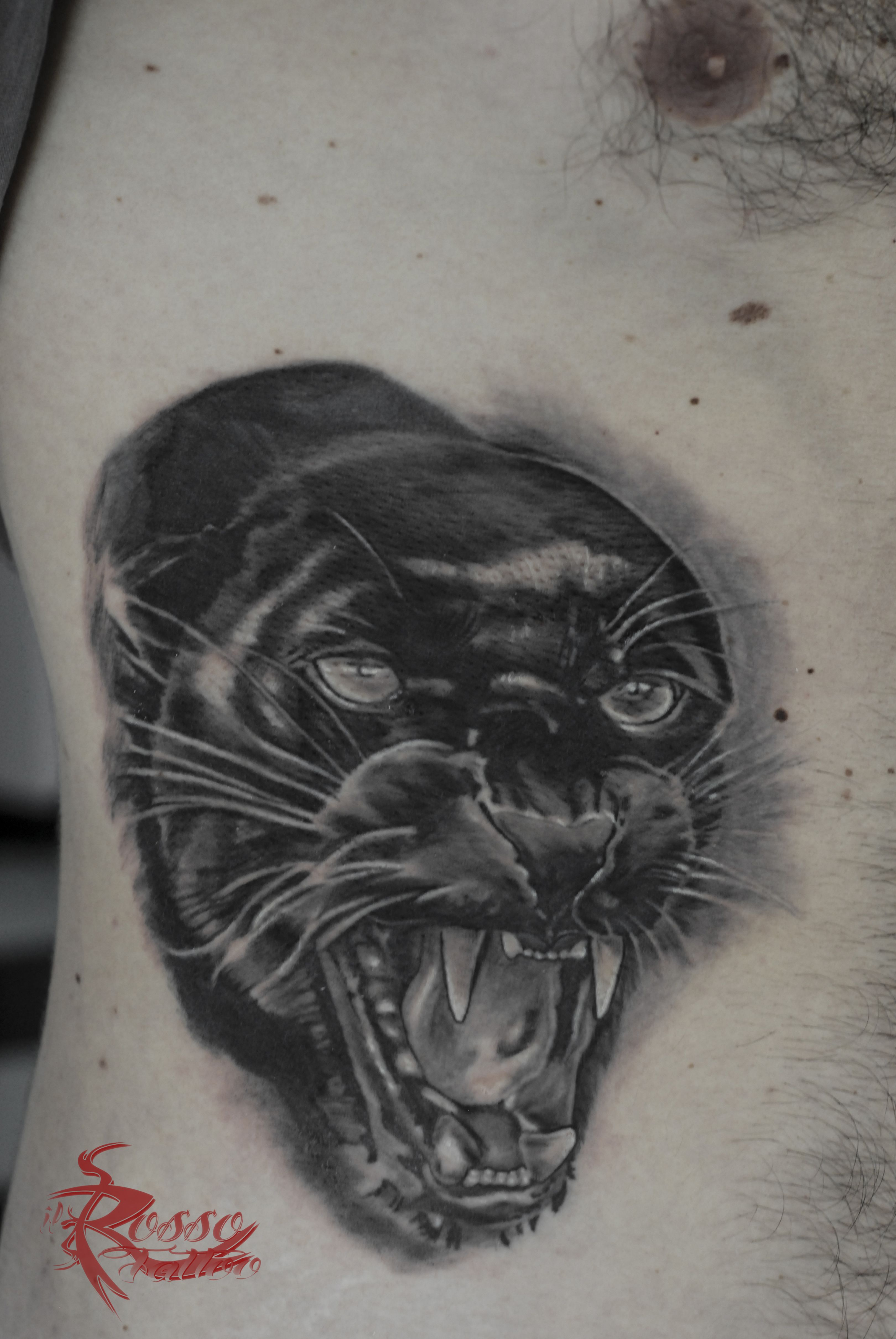 Realistic Black Panther Tattoo In Black And Grey Style Tatts with regard to measurements 3240 X 4840