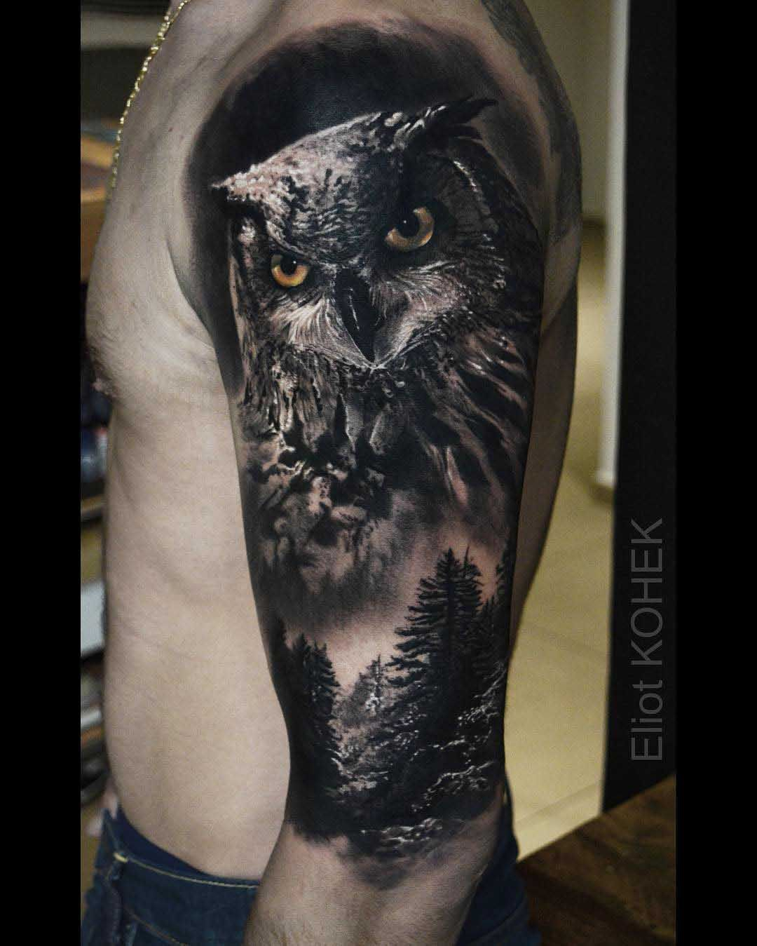 Realistic Owl Tattoo On Shoulder Art Realistic Owl Tattoo throughout measurements 1080 X 1349