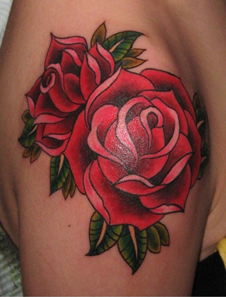 Red Rose Tattoos On Shoulder intended for measurements 780 X 1024