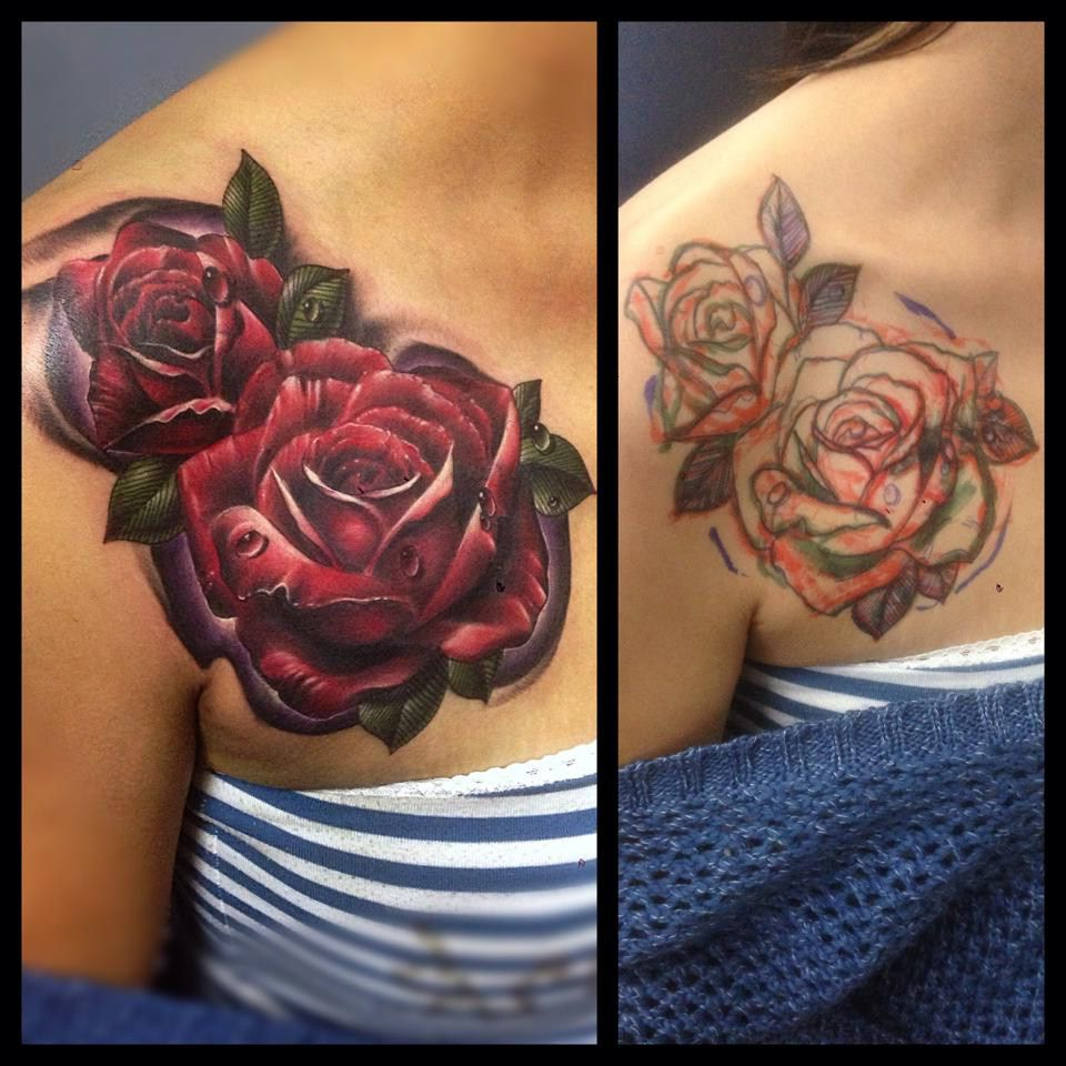 Red Roses Cover Up Flower Tattoo Beautiful Cover Tattoo Cover inside proportions 960 X 960