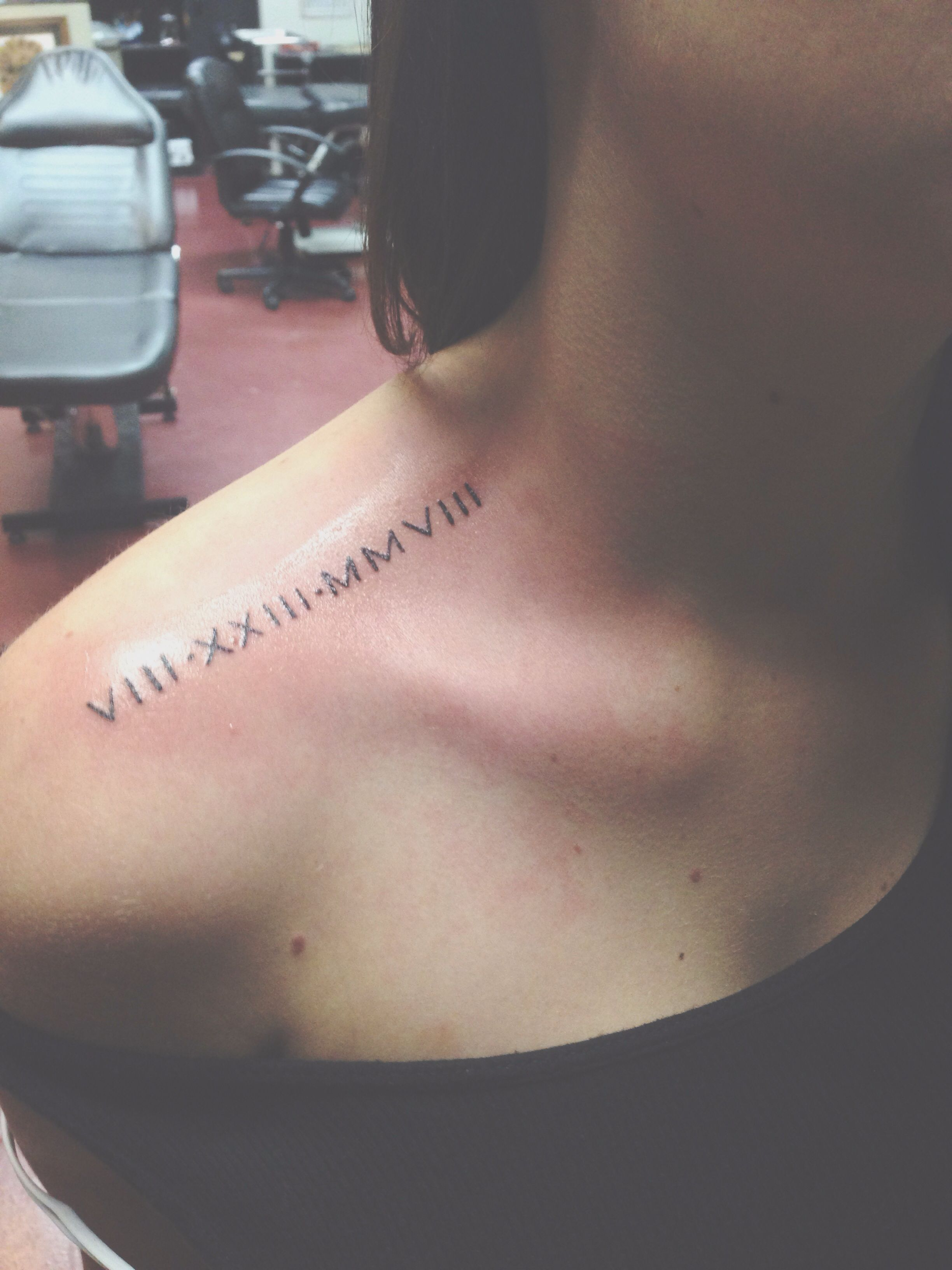 Roman Numeral Tattoo Like The Placement Of This My Bff And I within sizing 2448 X 3264
