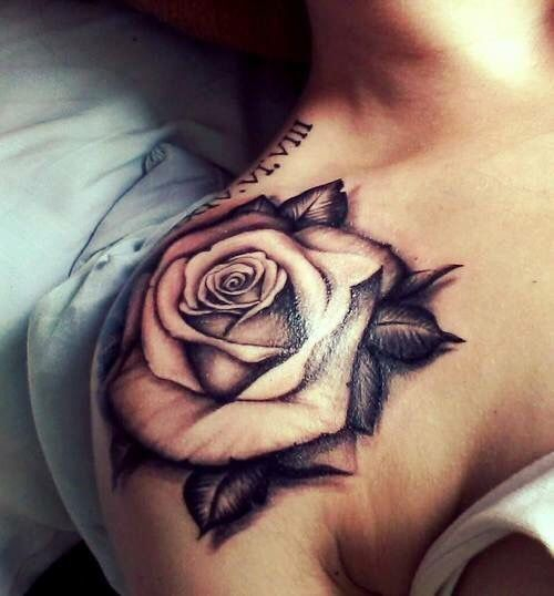 Rose On Shoulder Tattoos Flower Tattoos Girly Tattoos Rose Tattoos in sizing 500 X 538