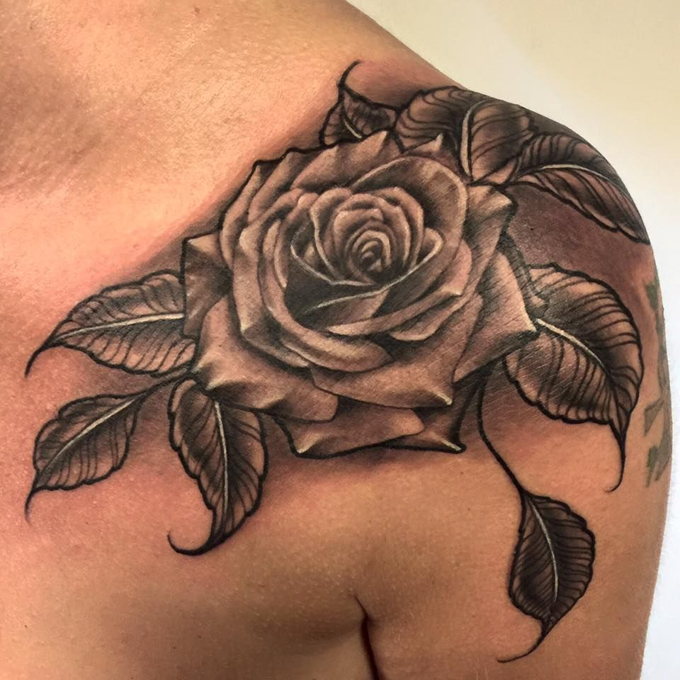 Rose Rosetattoo Shoulder Arm Roses Tattoo Blackandgrey intended for sizing 960 X 960