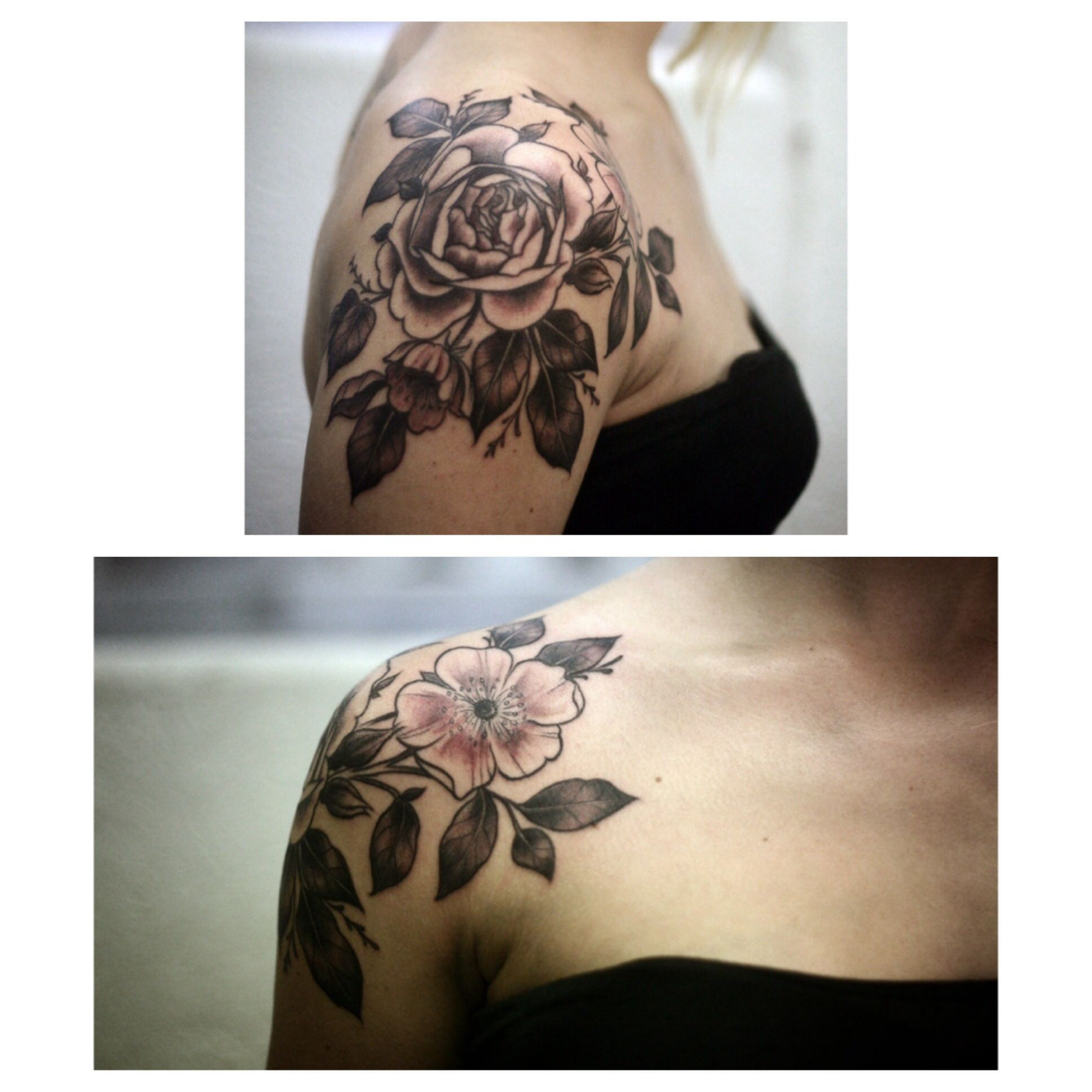 Rose Shoulder Tattoo Roseshouldertattoos Tattoos Shoulder regarding size 1936 X 1936