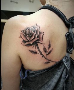 Rose Tattoo Shoulder Back Design Lava360 Tattoosonback Tattoos throughout size 1046 X 1265