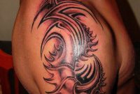 Round Tribal Tattoo Design On Shoulder For Guys Tattoos Tribal within dimensions 706 X 1131