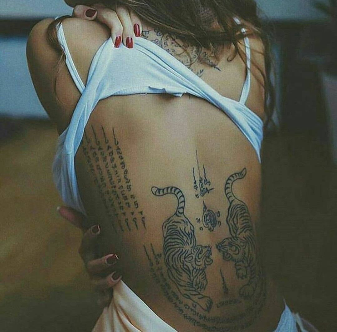 Sak Yant Tattoo Inkd Girl Back Tattoos Sak Yant Tattoo Girl regarding proportions 1080 X 1063