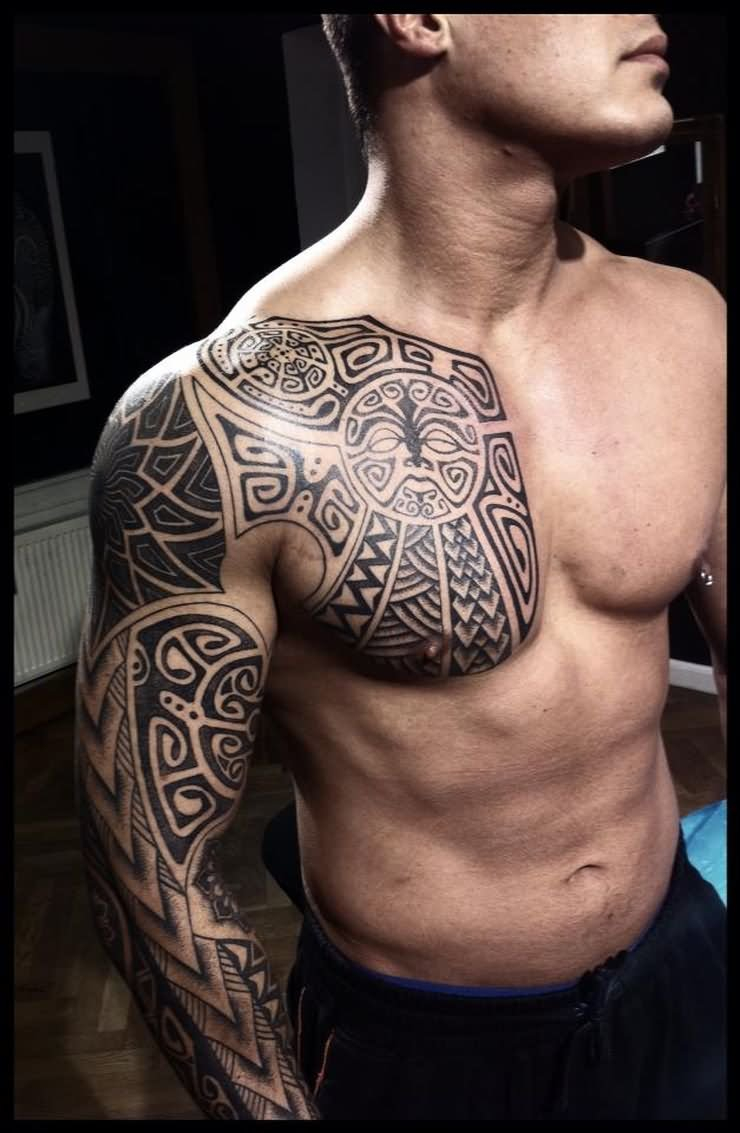 Scandinavian Tattoos On Sleeve And Chest Peter Walrus Madsen throughout sizing 740 X 1133