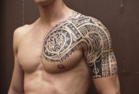 Sexy Men Half Sleeve Tattoos Black Ink Samoan Tribal Half Sleeve throughout proportions 1055 X 850