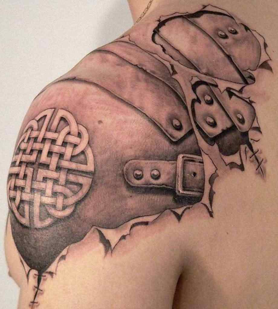 Shoulder Armor Tattoo Designs Ideas And Meaning Tattoos For You with proportions 920 X 1024