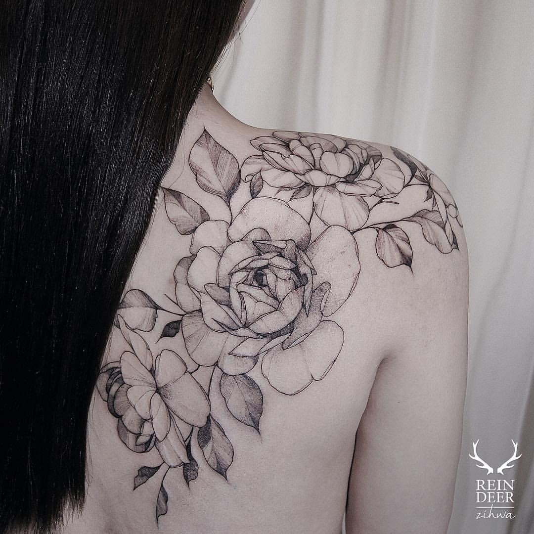Shoulder Back Roses Tattoo Tattoos Beautiful Flower Tattoos throughout proportions 1080 X 1080
